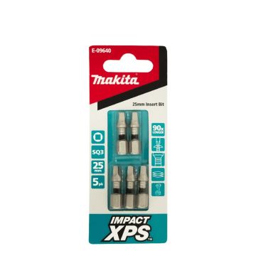 Makita XPS Sq3 x 25mm Insert Bit 5 Pack