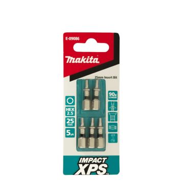 Makita XPS Hex2.5 x 25mm Insert Bit 5 Pack