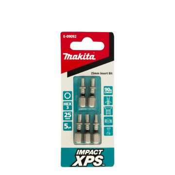 Makita XPS Hex3 x 25mm Insert Bit 5 Pack