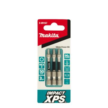 Makita XPS Hex3 x 50mm Insert Bit 3 Pack