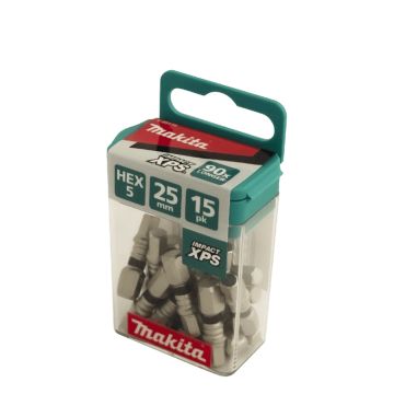 Makita XPS Hex5 x 25mm Insert Bit 15 Pack