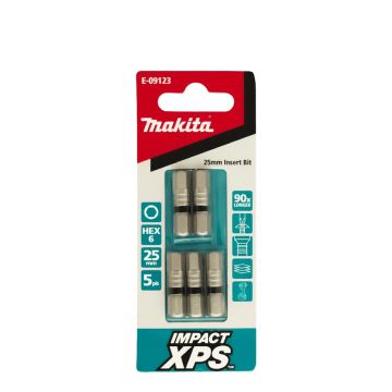 Makita XPS Hex6 x 25mm Insert Bit 5 Pack