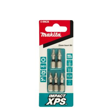 Makita XPS Sq1 x 25mm Insert Bit 5 Pack