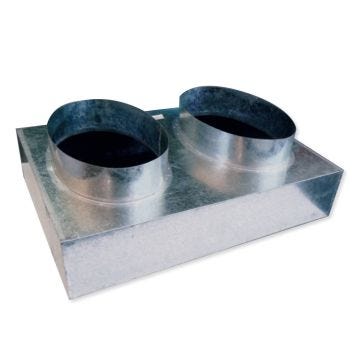Return Air Box 750 x 400 x 150mm, 2x 350mm Spigots