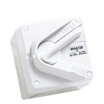 16A 250VAC Clipsal Surface Switch 1G Single Pole Isolator