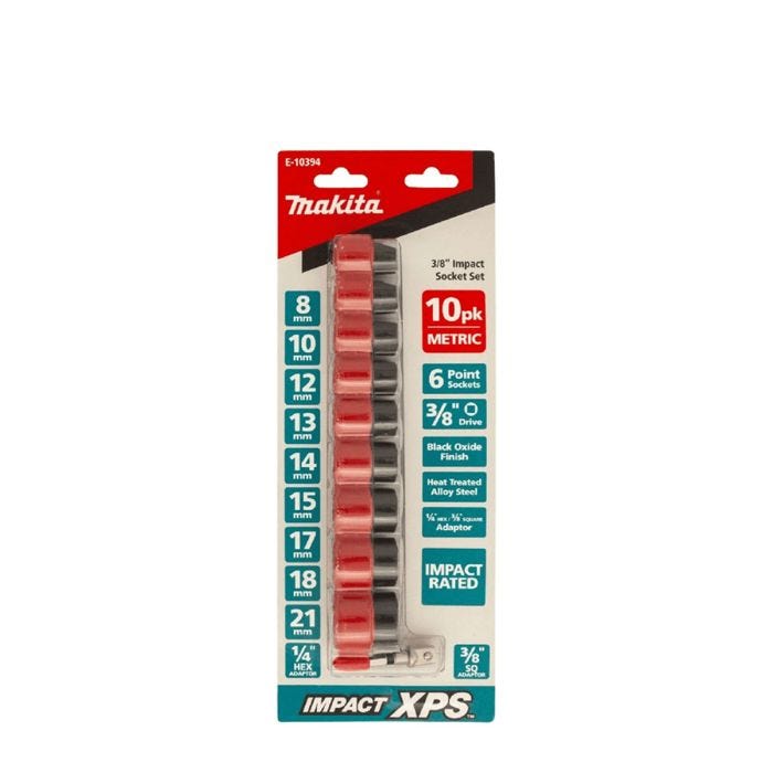 Makita XPS 3/8 Met Impact Socket Set 10 Piece main product photo