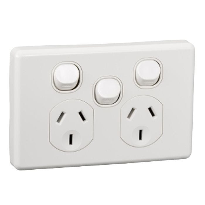 Clipsal Twin GPO Socket Extra Removable Switch main product photo